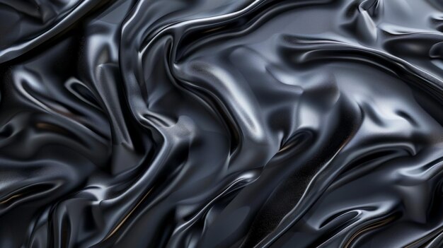 Black gray satin dark fabric texture luxurious shiny that is abstract silk cloth background with patterns soft waves blur beautiful