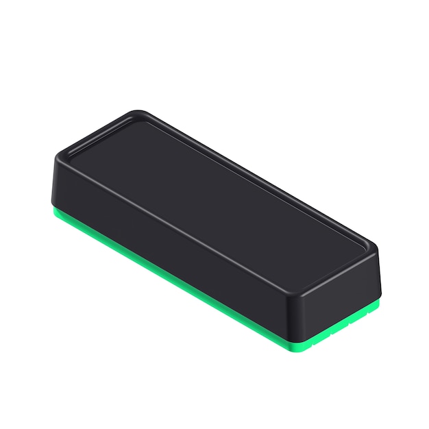 black and green 3D isometric board eraser