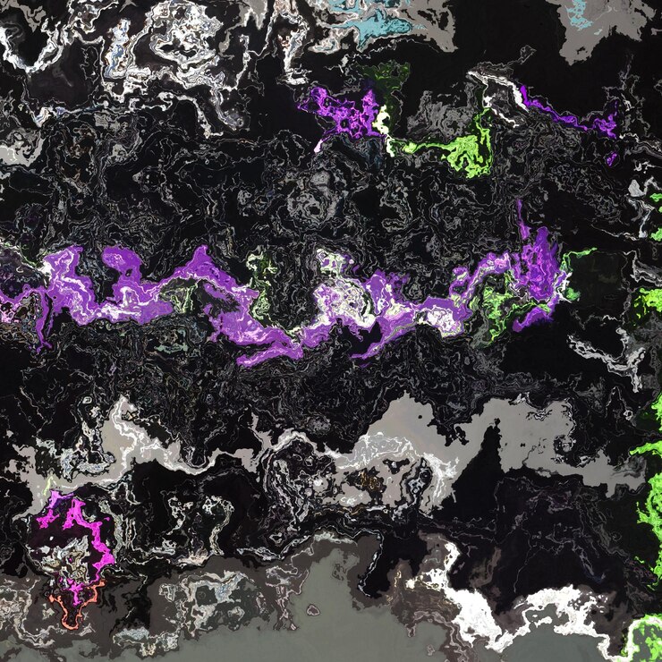 Photo a black and green background with a purple and green swirls.