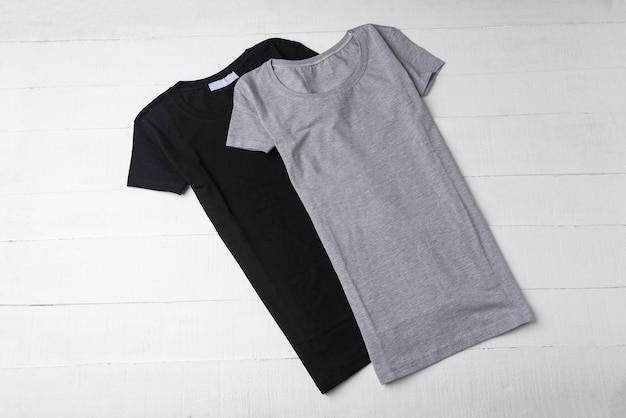 Black and grey blank tshirt mockup knitted cotton tshirt