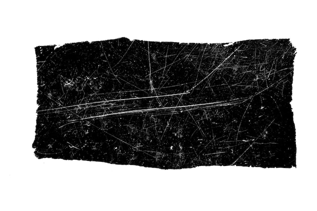 Black grunge banner isolated on white background. High quality photo