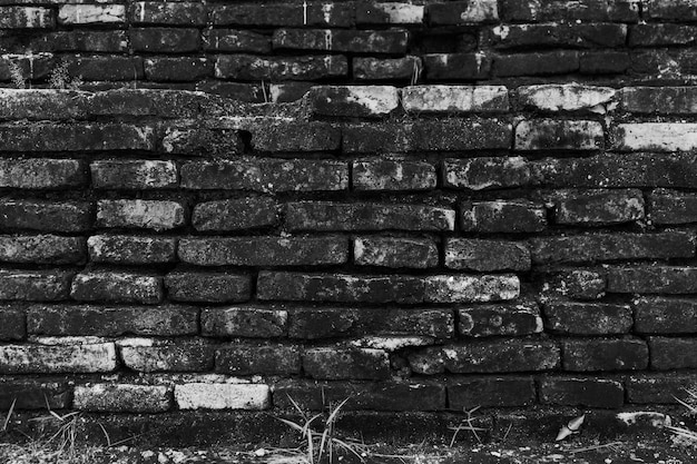 Photo black grunge brick texture