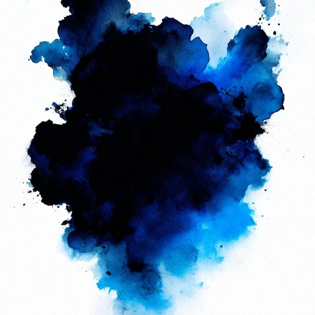 Black grungy blue texture watercolor abstract background