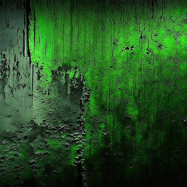 Black grungy green texture cement concrete wall abstract background