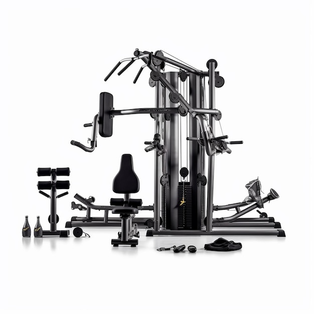 A black gym with a black gym equipment.