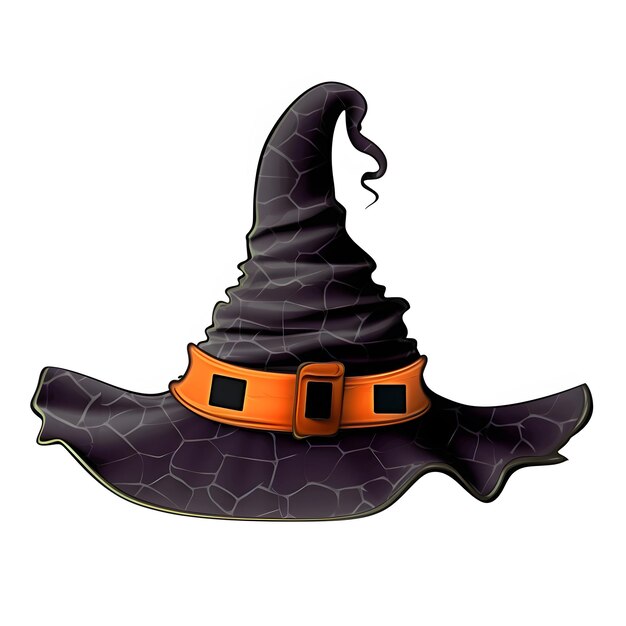 Black halloween hat isolated on white background