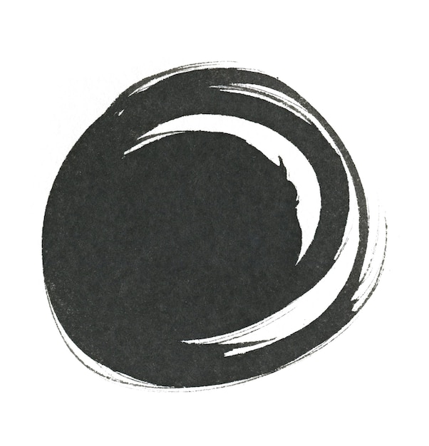 Foto macchia dell'acquerello astratta disegnata a mano nera isolata su sfondo bianco