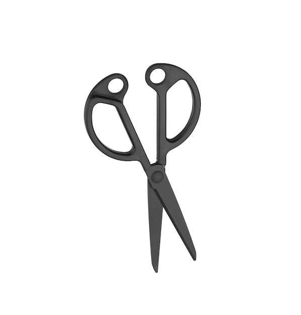 Photo black handled scissors