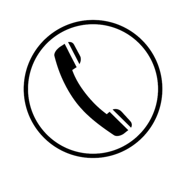 Photo black handset icon in a circle