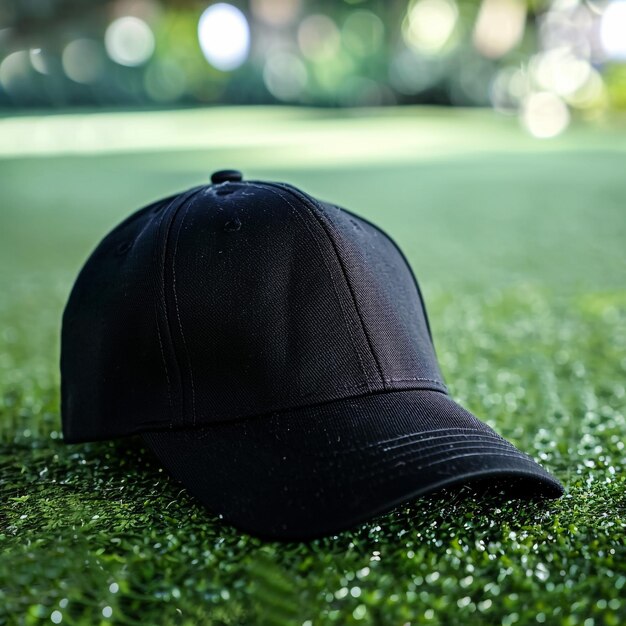 a black hat that is laying on the ground