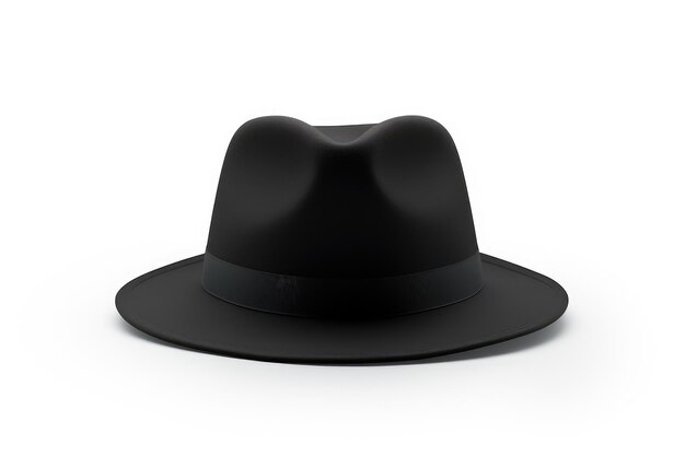 Black Hat on White Background on a White or Clear Surface PNG Transparent Background