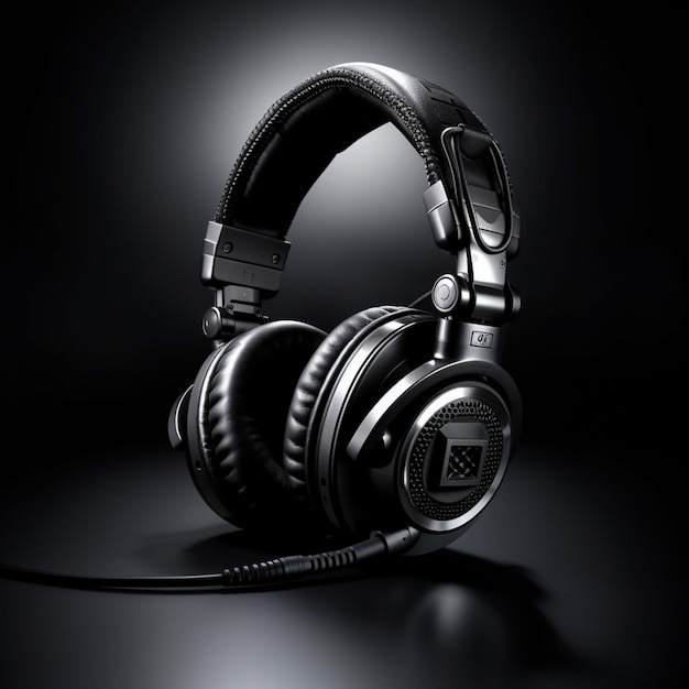 black headphones