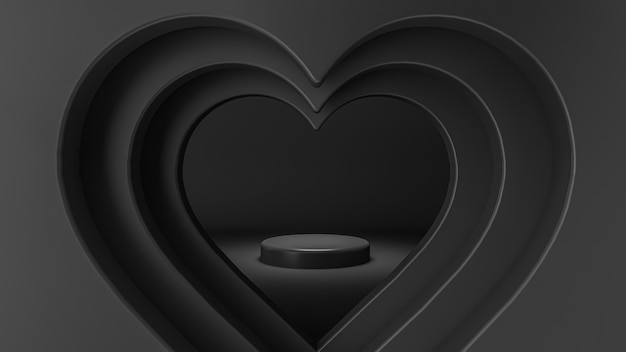 Black heart background for Valentine's Day with space