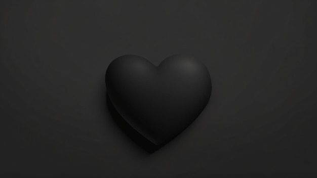 검정색 배경 3d 렌더링 3d 그림 부정적인 개념에 검은 심장