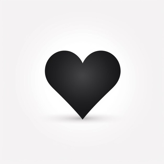 Foto un'icona di cuore nero su uno sfondo bianco