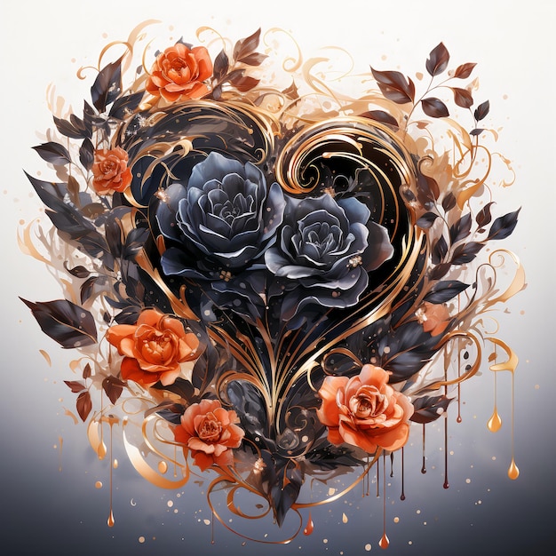 Black Heart Rose Fantasy