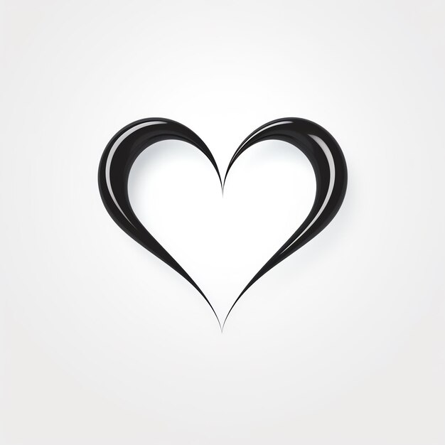 Photo a black heart with a white background