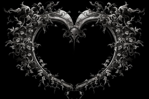 Black hearted wreath element