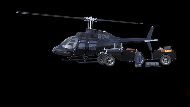 A black helicopter with the word police on the side