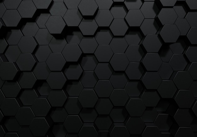 Photo black hexagon honeycomb shape