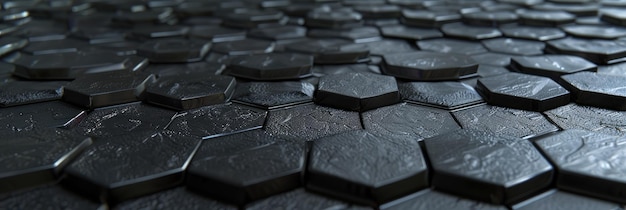 Black Hexagon Tiles Texture for Modern Design