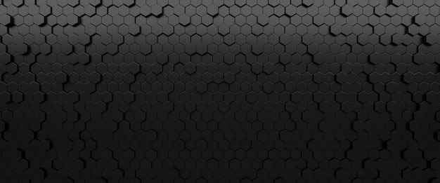 Black hexagons abstract geometric