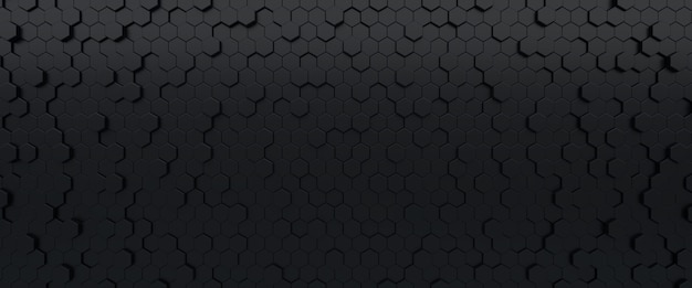 Black hexagons abstract geometric