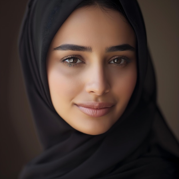 Foto modello di hijab nero ragazza musulmana moda in stile arabo