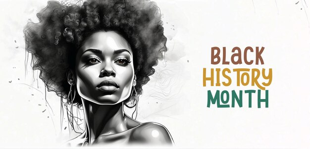 Black History Month Banner Social Media Template met ruimte tekst