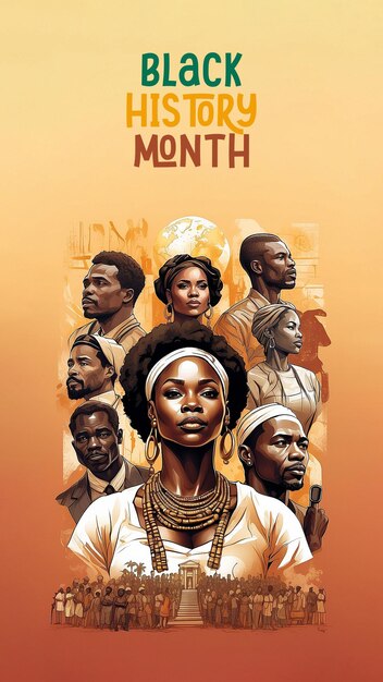 Black History Month Banner Social Media Template met ruimte tekst