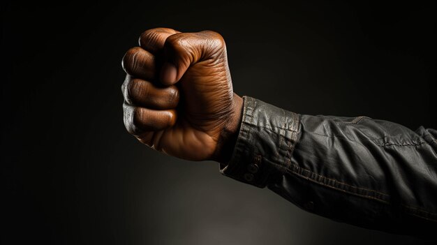 Black history month black fist raised for Black History Month