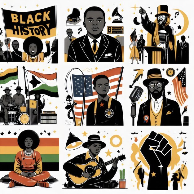 Black history month celebrate vector illustration design graphic Black history month Generative Ai