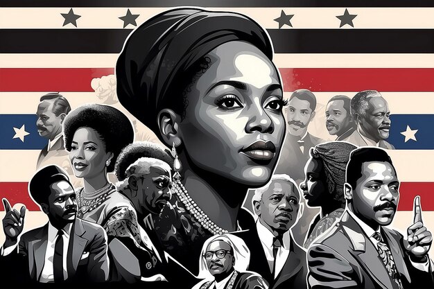 Premium Photo | Black history month celebrate vector illustration ...
