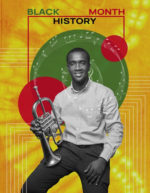 Black history month collage design