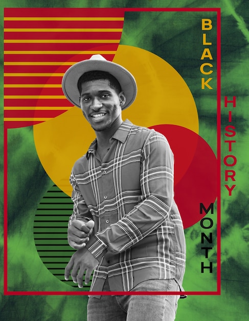 Black history month collage design