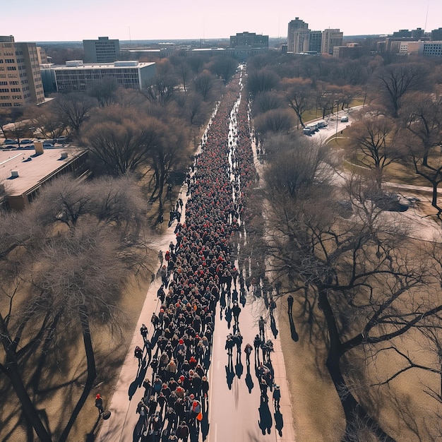 Foto black history month parade gezien door een drone