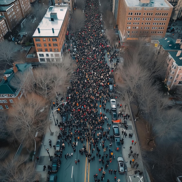 Black History Month parade gezien door een drone