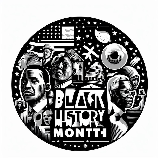 Foto post del mese della storia nera e foto gratuite con sfondo bianco