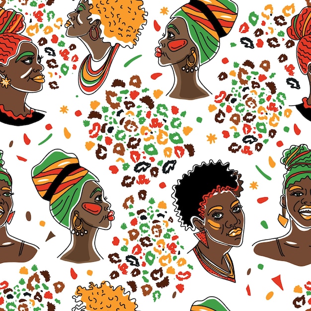 Black History Month Seamless Pattern