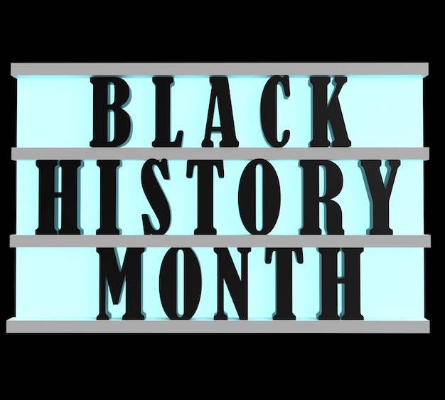 Black history month text font calligraphy symbol africa american february culture human right event black skin social country nation united state usa person independence awareness ethnicity3d render