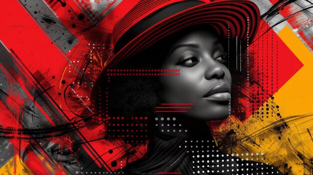 Black History Month theme vibrant design celebrating culture rich background graphics motifs of heritage and progress powerful inspiring AI Generative