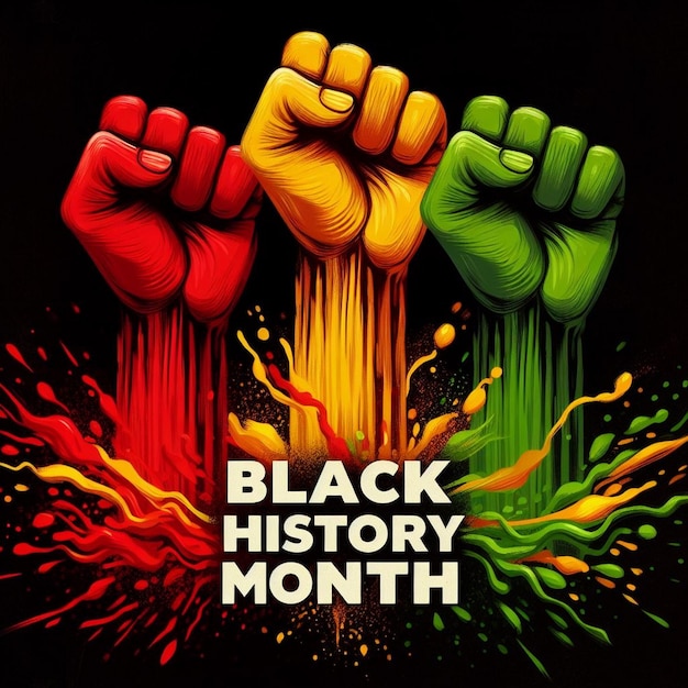 ブラック・ヒストリー・ムーン (Black History Month) - ブラックヒストリー月 ポスターデザイン ブラックピープルズ・デー イメージ