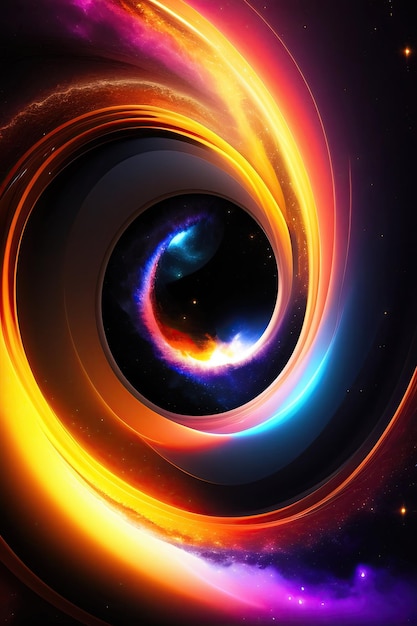 Black hole Abstract space wallpaper Universe filled with stars Digital artwork