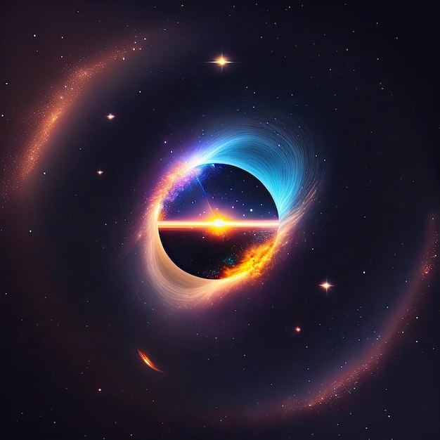 ブラックホール 抽象的な宇宙の壁紙 星で満たされた宇宙 デジタルアートワーク
