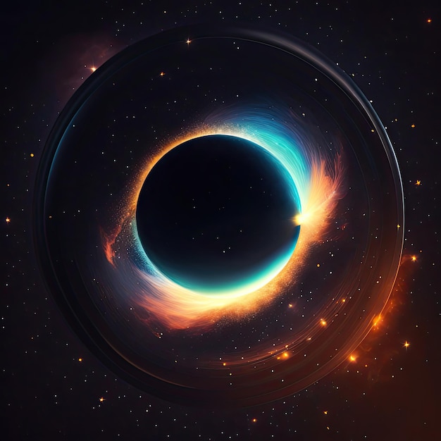 Black hole Abstract space wallpaper Universe filled with stars Digital artwork