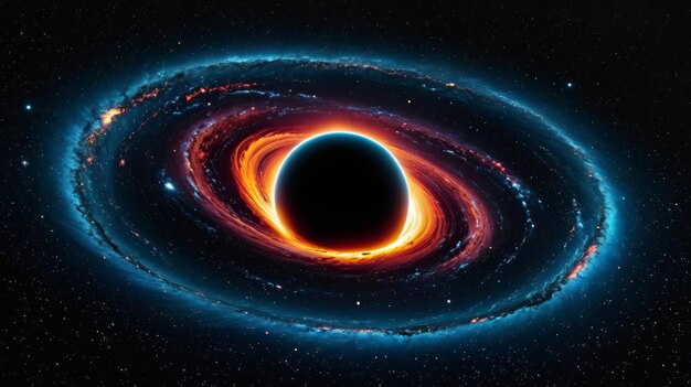 Photo a black hole in the center of a galaxy