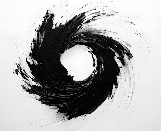 Photo black hole design spiral particles isolated swirl vector ink circle whorl attractor