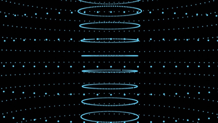 Photo black hole diaphragm, dotted 3d rendering
