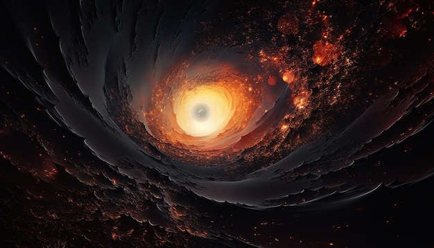 Photo a black hole digital black hole in space illustration