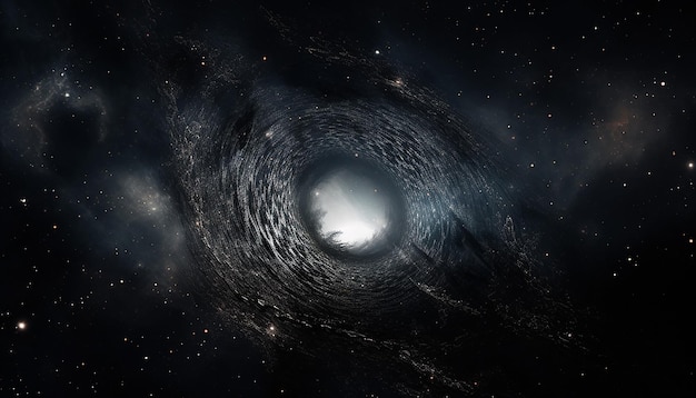 A black hole Digital black hole in space illustration